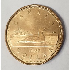 CANADA 1988 . ONE 1 DOLLAR . LOONIE COIN . NICE GRADE . COLLECTABLE